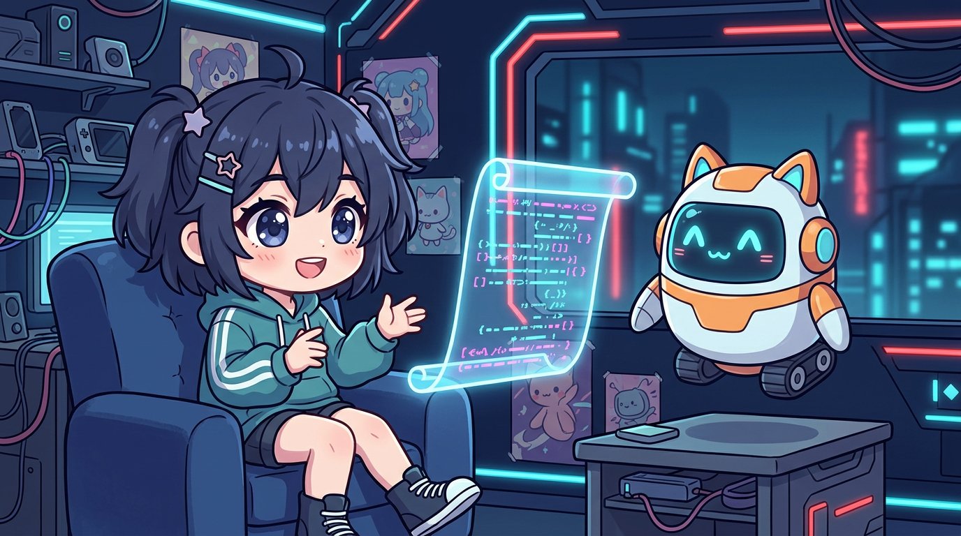 Illustration of a terminal with an AI assistant
