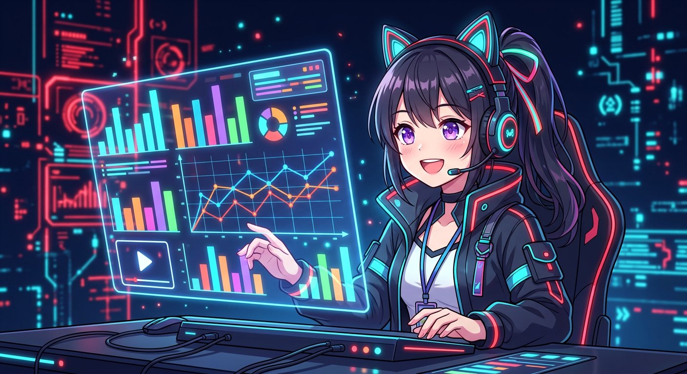 Glowing analytics dashboard